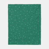 Silver Polka Dots on Green Fleece Deken (Voorkant)