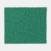 Silver Polka Dots on Green Fleece Deken (Voorkant (Horizontaal))