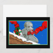 Silver Poodle-kerstkaart/uitnodiging Kaart (Voorkant / Achterkant)