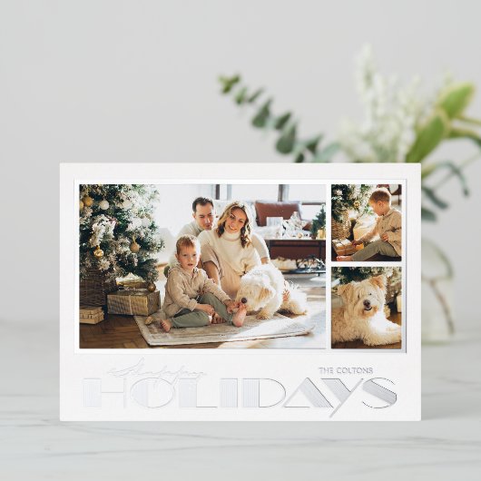 Silver Prettige feestdagen Multi Foto's (Staand Voorkant)