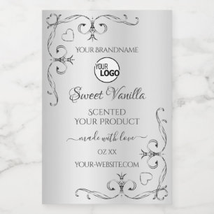  Silver Product Labels  hoeken Logo Voedselcontainer Etiket