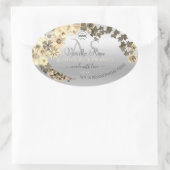 Silver Product Labels Sepia Flowers Monogram Logo (Tas)