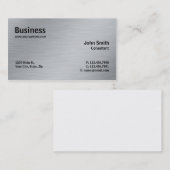 Silver Professional Elegant Metal Modern Plain Visitekaartje (Voorkant / Achterkant)