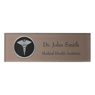 Silver Professional Medical Caduceus - Naam Tag