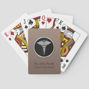 Silver Professional Medical Caduceus Pokerkaarten