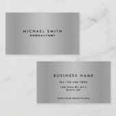 Silver Professional Metal Elegant Modern Plain Visitekaartje (Voorkant / Achterkant)