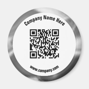 Silver Promotional Business Name QR-code Magneet
