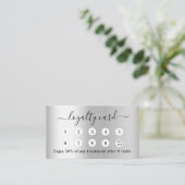 Silver qr code zakelijk logo klantenkaartje (Staand voorkant)