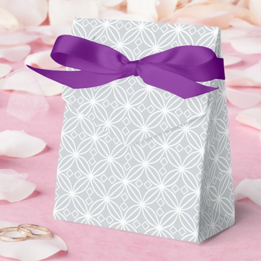 Silver Quad Flower Pattern All Occasion Paars Bedankdoosjes (Huwelijk)