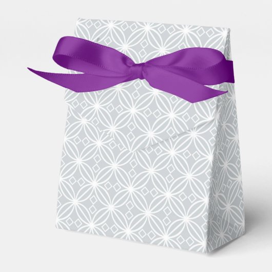 Silver Quad Flower Pattern All Occasion Paars Bedankdoosjes (Voorkant Zijde)