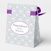 Silver Quad Flower Pattern All Occasion Paars Bedankdoosjes (Achterkant)
