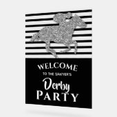 Silver Racehorse Black Stripes Derby Bienvenue (Angle)