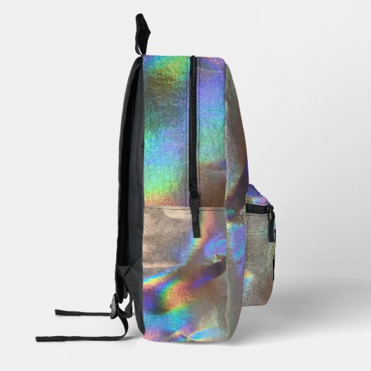 Silver Rainbow Holograph Glam Professional Logo Bedrukte Rugzak (Links)