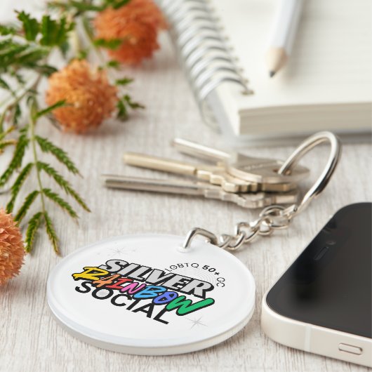 Silver Rainbow Keychain (Voorkant Rechts)