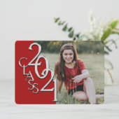 Silver Red 2021 Photo Graduation Invitation (Debout devant)