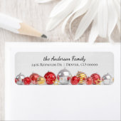 Silver Red Gold kerstbulten Retouradres Etiket (Insitu)