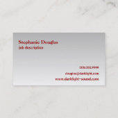 Silver Red Gradient Zigzag Chevron Pattern Visitekaartje (Achterkant)