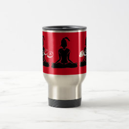 Silver & Red 'Java Yoga' Travel Mug Reisbeker