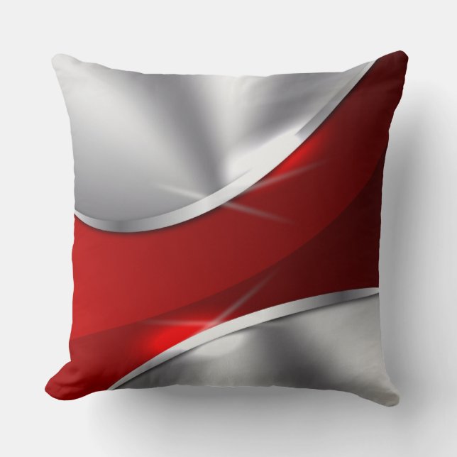 Silver Red Luxury Pillow Kussen (Voorkant)
