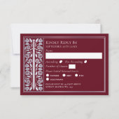 Silver Red Medieval Sword Wedding RSVP (Devant)