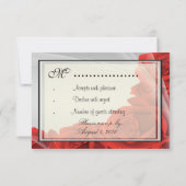 Silver & Red Rose Weddenschap RSVP-reactiekaarten RSVP Kaartje (Achterkant)