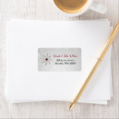 silver red snowflakes return address label (Insitu)