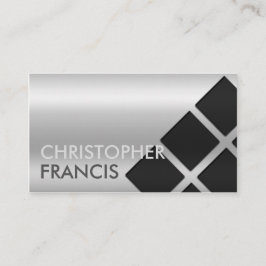 Silver reflecterende verloopkaart met vierkantjes visitekaartje