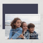 Silver Rejoice | Moderne typografie met uw foto (Voorkant / Achterkant)