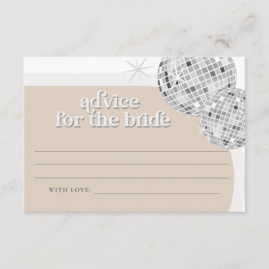 Silver Retro Disco advies voor de Bride Kaart (Voorkant)