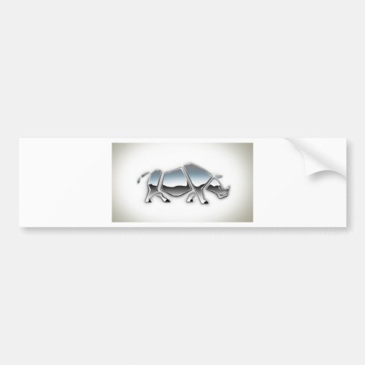 SILVER RHINO BUMPERSTICKER (Voorkant)