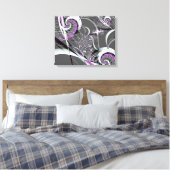 Silver Ribbons Abstracte Fine Art Canvas Afdruk (Insitu (Slaapkamer))