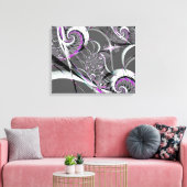 Silver Ribbons Abstracte Fine Art Canvas Afdruk (Insitu (Woonkamer))
