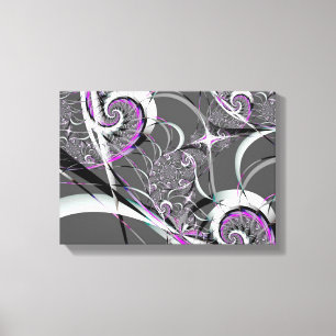 Silver Ribbons Abstracte Fine Art Canvas Afdruk