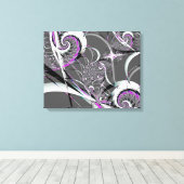 Silver Ribbons Abstracte Fine Art Canvas Afdruk (Insitu (Houten vloer))