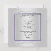 SILVER RIPPLE PAARSE TRIM WEDDING INVITATION KAART (Achterkant)