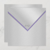 SILVER RIPPLE PURPLE TRIM FAIRE-PART DE MARIAGE (Devant / Derrière)