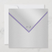 SILVER RIPPLE PURPLE TRIM FAIRE-PART DE MARIAGE (Devant)