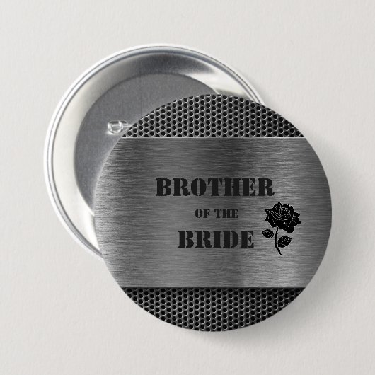 Silver Robo Metal/Brother van de Bride - Button (Voorkant /achterkant)