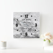 Silver Rock 25th Silver Wedding Jubileum Vierkante Klok (Huis)