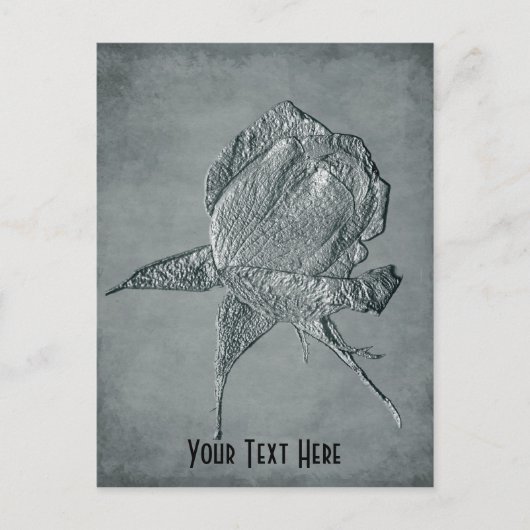 Silver Roos Floral Briefkaart (Voorkant)