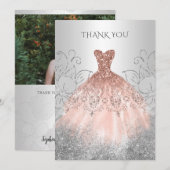 Silver Roos Gold Dress Bedankkaart (Voorkant / Achterkant)
