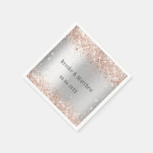 Silver roos gouden bruiloft servet (Hoek)