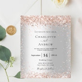 Silver roos gouden budget bruiloft uitnodiging