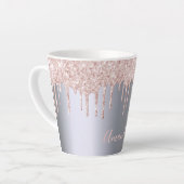 Silver roos gouden glitter druppels latte mok (Linkerhoek)