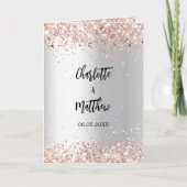 Silver roos goudfoto's bruiloft bedankt kaart (Voorkant)