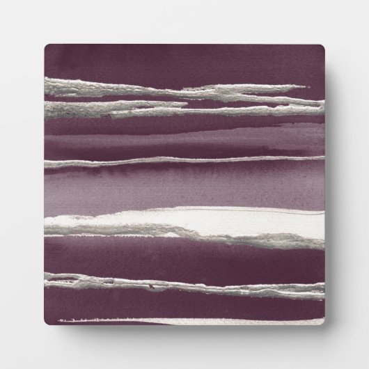 Silver Roos Paarse Abstracte afdrukken Fotoplaat (Voorkant)