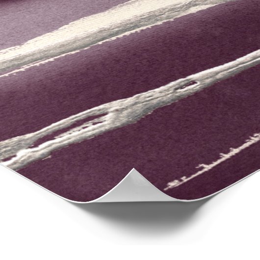 Silver Roos Paarse Abstracte afdrukken Poster (Hoek)