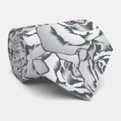 Silver Roos Pattern Stropdas (Opgerold)