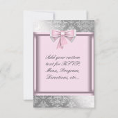 Silver rose noir Princesse bébé fille douche RSVP (Dos)