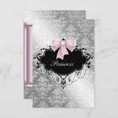 Silver rose noir Princesse bébé fille douche RSVP (Devant / Derrière)